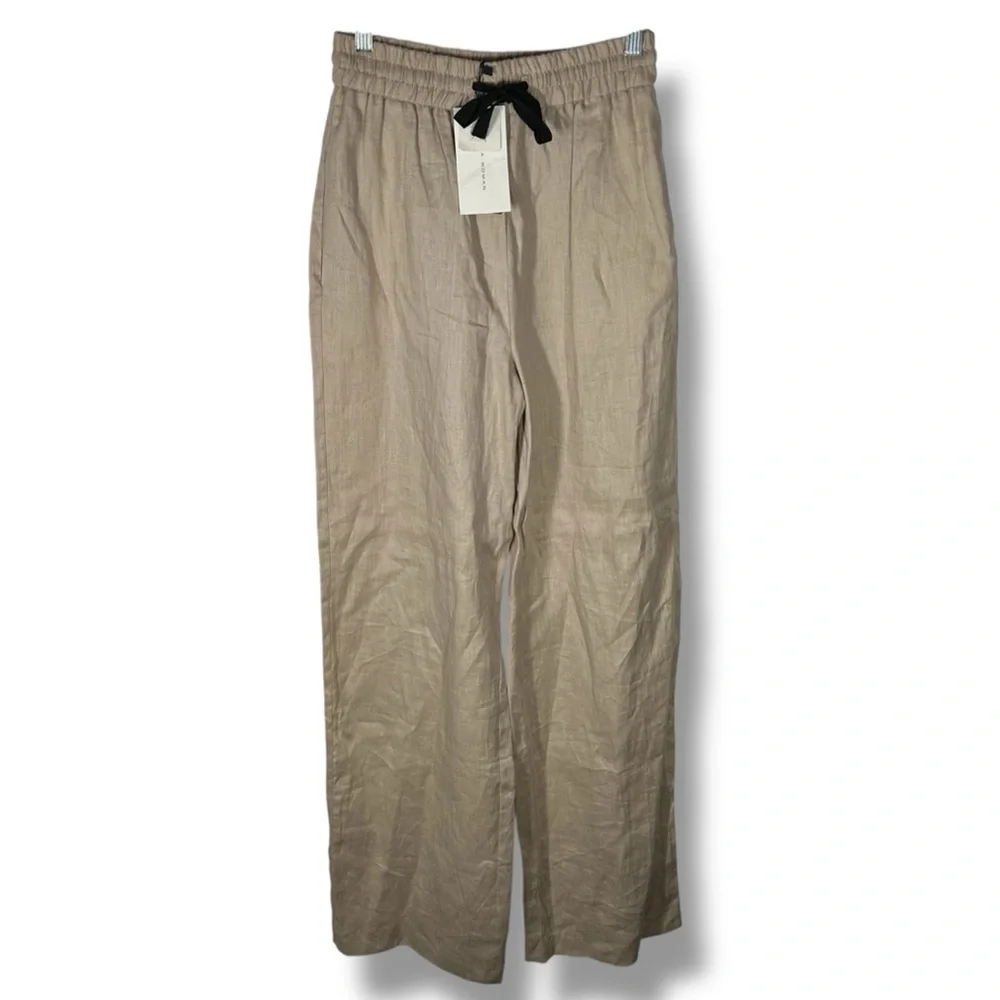 NWT Zara Woman 100% Linen Boho Lagenlook Wide Leg Trousers Size XS - “Karol”